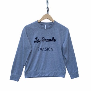 Vintage ELLE Women Sweatshirt 90&#39;s Hip Hop Rap Elle Homme Sweater Streetwear Big Logo Women TTS Medium (Refer measurement)
