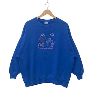 Vintage Winnie The Pooh Sweatshirt Walt Disney Mickey Mouse Cartoon Anime Pooh Usa Sweater TTS XL  (Refer Measurement) - STAINS