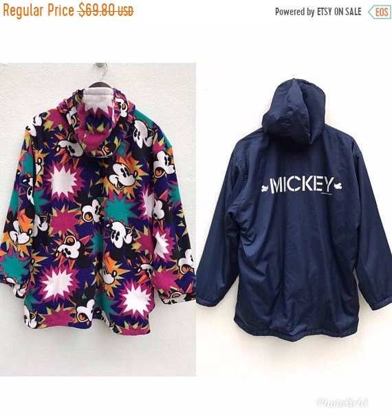 Vintage Mickey Mouse Riversible Sweater Fleece Sat