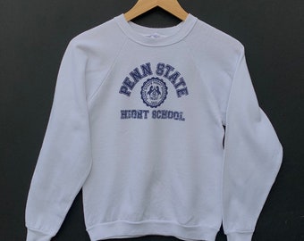 Vintage Duke Penn State Sweatshirt High School Sweater 80s Teens Crewneck University Jacket Sz XS (Refer Measurements)