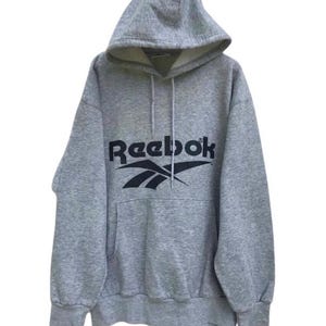 Reebok Sweater Hoodie Vintage Reebok Sweatshirt Reebok Pullover Big Logo Hip hop Sweater Hoodie TTS Large (Refer Measurement)