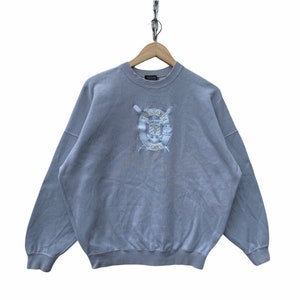 Trussardi Sweatshirt Spellout Vintage 90s Sweater Sweatshirt Italy Jumper Pullover Hip Hop big logo TTS Large (Refer Measurement)