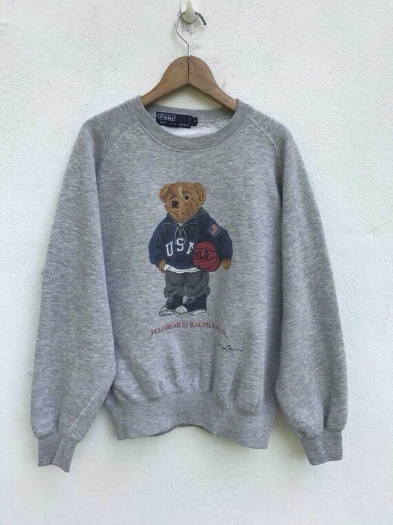 Vintage Polo Bear Sweatshirt RALPH LAUREN Sweaters Polo Ralph | Etsy