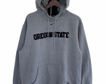 Vintage Nike Sweater Hoodie 90s Nike Oregon Swoosh Streetwear Usa Sportswear Nike Sweatshirt Hip hop Jacket Sz L on Tag (Refer Measurement)