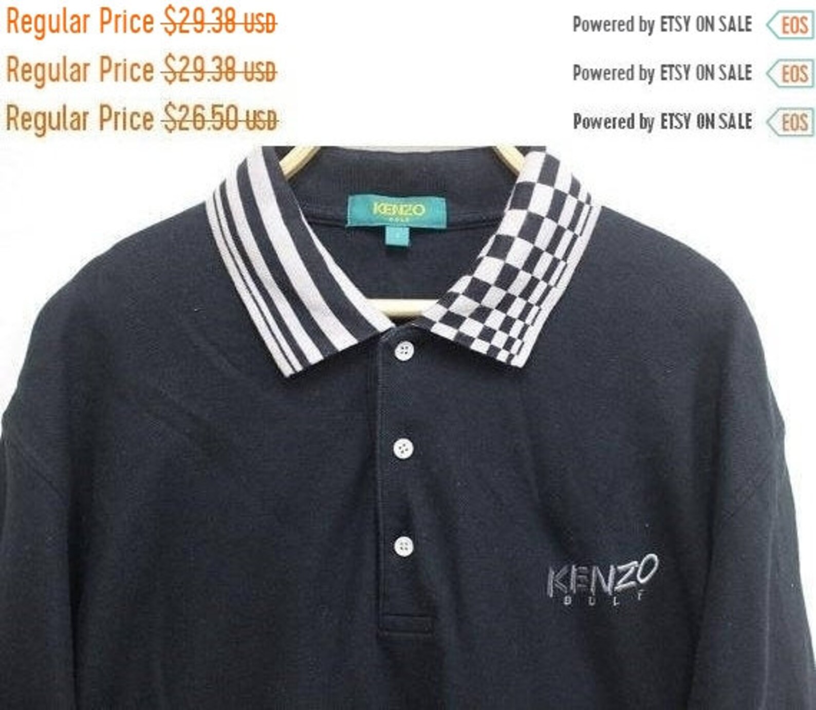 Kenzo Golf Mens Polo Shirt Kenzo Golf Casual Black Size 4 - Etsy