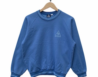 Vintage Lecoq Sportif Sweater Jacket Sweatshirt Big Logo Pullover Jacket Hip hop Streetwear jacket Medium (Refer Measurement).
