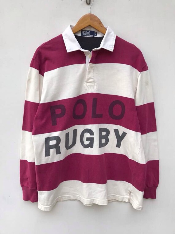 Vintage Polo Rugby Stripe Rugby Shirt Polo Bear P9