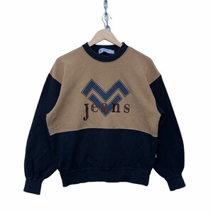 Vintage 90s Mario Valentino Paris Mario Valentino Sweatshirt Big Logo SpellOut Paris Italy Fashion Designer TTS Medium (Refer Measurement)