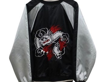 90s ヒューストン スカジャン 日本 スーベニア ジャケット ドラゴン
