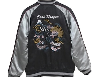 90s ヒューストン スカジャン 日本 スーベニア ジャケット ドラゴン