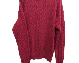 Polo Ralph Lauren Strick Vintage Ralph Lauren Jacke Pullover Polo Strick Hip Hop Polo lässig Gr. L (Messen vergleichen).