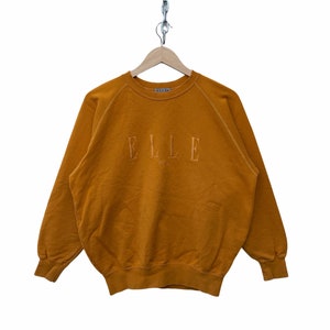 Vintage ELLE Sweatshirt 90&#39;s Hip Hop Rap Ellesse Homme Sweater Streetwear Sweater Big Logo Elle Jacket TTS Medium (Refer Measurement)
