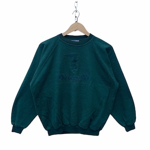 Trussardi Sweatshirt Spellout Vintage 90s Trussardi Sweater Made in Italy Jumper Pullover Hip Hop big logo TTS Medium (Refer Measurement)
