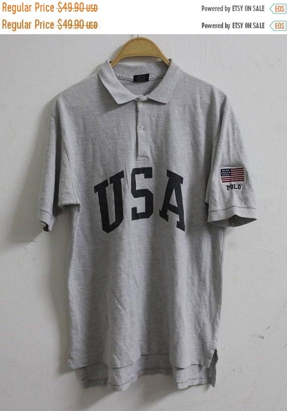 Vintage Polo By Ralph Luren USA Flag Bear P92 Big