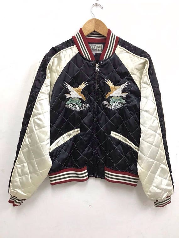 Vintage Japanese Traditional Embroidery SUKAJAN Hawk / Eagle