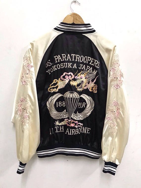 Sukajan jacket Vintage Japanese traditional embroi