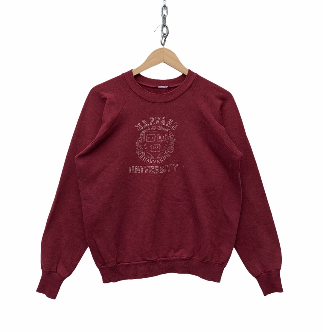 Vintage 80'S printed college sweatshirt, size L, men's unclear gray type Vintage Second Hand