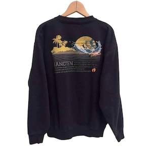 Vintage 90&#39;s Hang Ten Sweatshirt Crew Neck Hawaiian big logo Sweatshirt Surf Surfing Sweater Surf Jacket TTS Medium (Refer measurements)