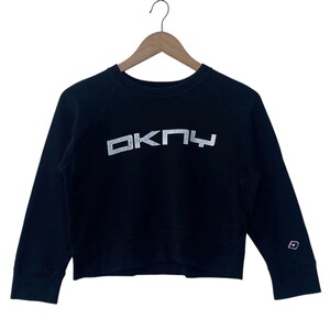 Vintage DKNY Sweatshirt Dkny Women Sweatshirt 90s Dkny Spellout Big Logo Designer Cropped Sweater TTS Medium(Refer Measurement)