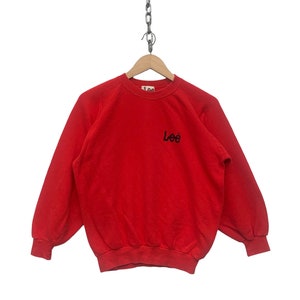 Lee Sweatshirt Mens Vintage Lee Big Logo Crewneck Lee Workwear Pullover TTS Small (Refer Measurement)