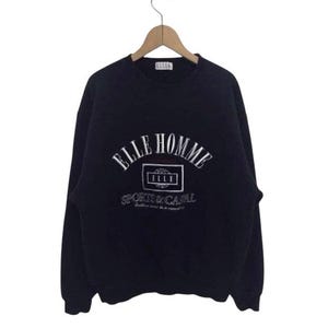 Vintage ELLE Sweatshirt 90&#39;s Hip Hop Rap Ellesse Homme Sweater Streetwear Sweater Big Logo Elle Jacket TTS Medium (Refer Measurement)