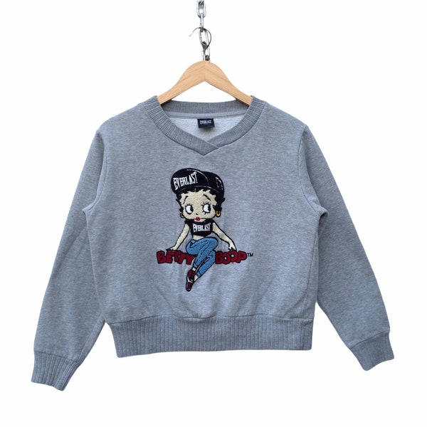 vintage Betty Boop SweatShirt Sweater Wb Cartoon Femmes Betty Boop pull Bugs Bunny Donald canard Hip Hop TTS Medium (Référence Mesure)