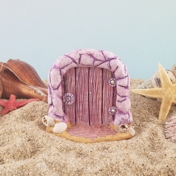 Fairy Pink & Purple Beach House Door Magnet - Handmade OOAK