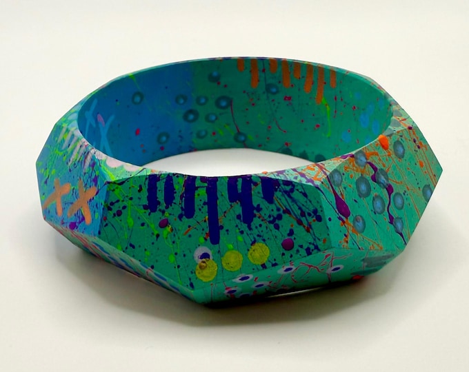 No. twelve | hand painted wood bangle bracelet