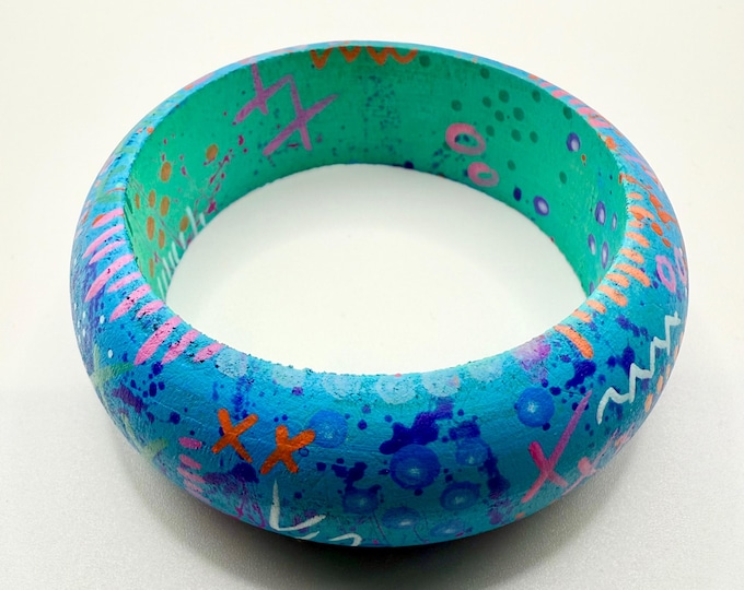 No. thirty-six | hand painted wood bangle bracelet