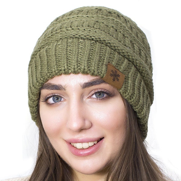 Women Hat Slouchy Beanie Winter Hats for Women Thick Warm Soft Chunky Cable Knit Hat Ski Cap