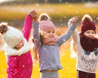 Colorfull girls hats, Toddler girls hat, Hat scarf set, Kids hat scarf set,Pom pom hat, Hat and scarf set,Baby hat, Crochet winter scarf
