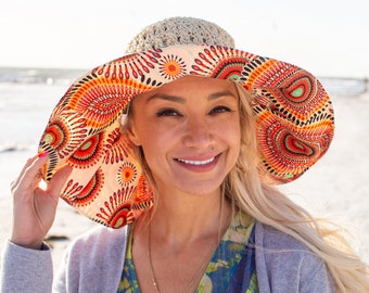Women's Wide Brim Hat, Summer women's beach hat, Mother's day gift, Cameroonian hat, Bamileke hat, Sun hat, Ankara hat