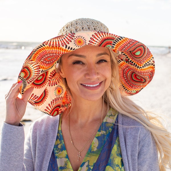 Women's Wide Brim Hat, Summer women's beach hat, Mother's day gift, Cameroonian hat, Bamileke hat, Sun hat, Ankara hat