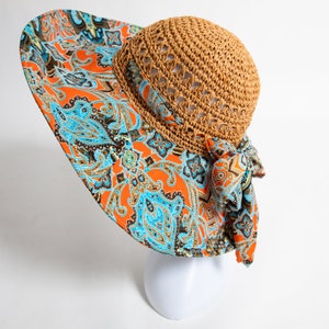 Cameroonian hat, Bamileke hat, Sun hat, Summer women's beach hat, Ankara hat, Cotton hat, Atoghu fabric, Toghu hat,Bamenda hat,Mother's day image 9
