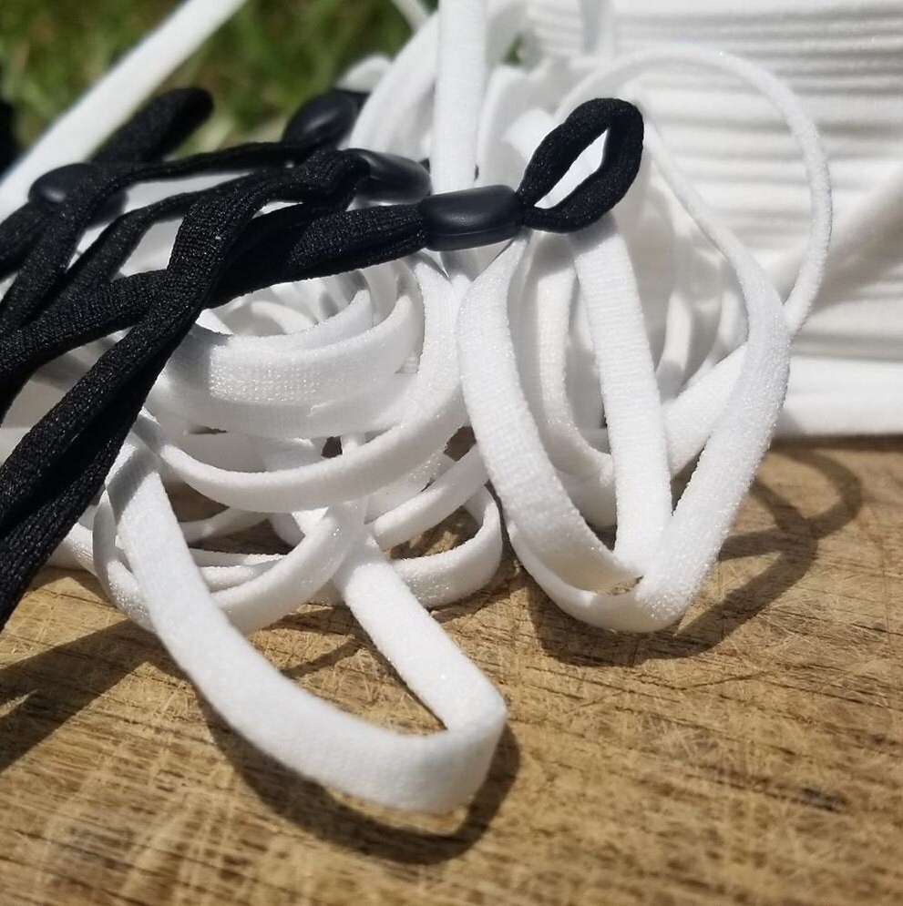 1/4 inch Elastic Cord For Face Masks Black Or White 5mm Etsy