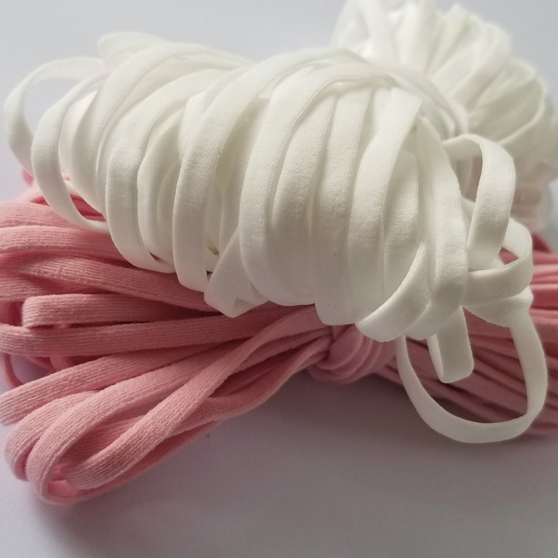1/4 Inch Elastic Cord for Face Masks Black or White 5mm Etsy