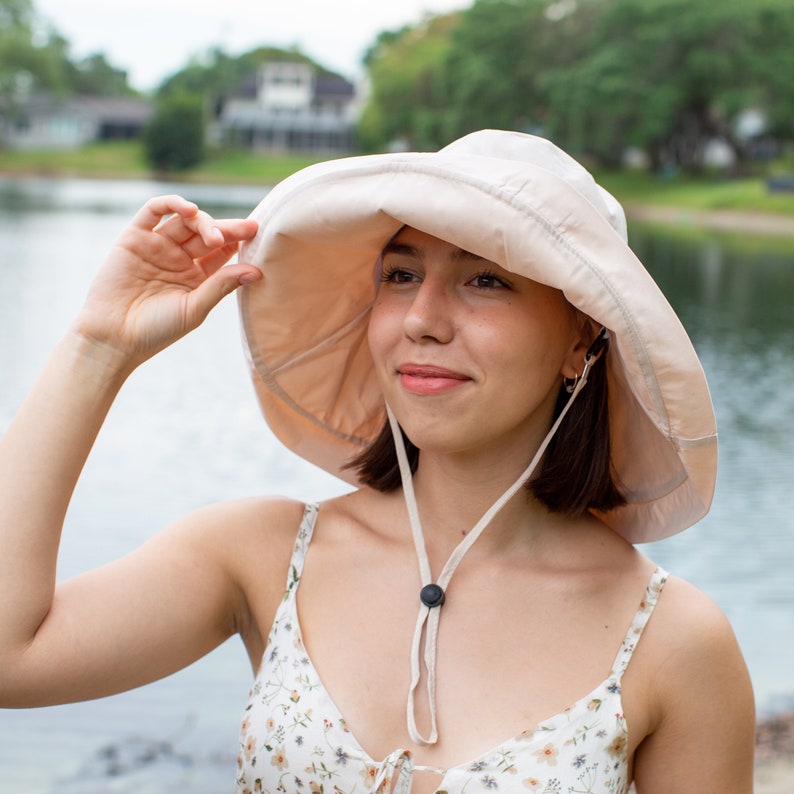 Adjustable Size Womens to Fit All Heads Soft Brim Hat for Ladies Floppy Extra Wide Brimmed Bucket Hat for Women All Season Foldable yellow image 6