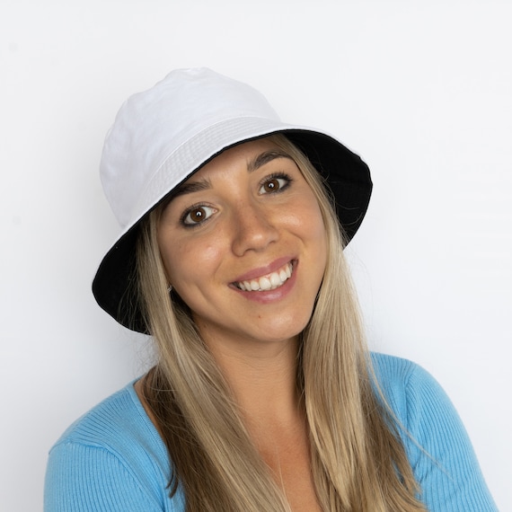 White Cotton Style Bucket Hat Women Lightweight Outdoor Vacation Headwear Fashionable Fishing Hats Gift for Her Etsy New Zealand