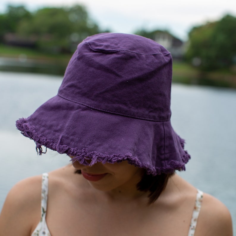Boho peaky blinders hat, Royal blue hat, Hippie hats, Women's hats, Wide brim ladies hat, Bride sun hat, Sun protection hat, Designer hat Purple
