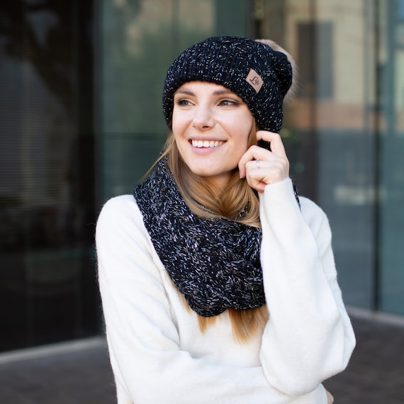 Ensemble bonnet et écharpe d'hiver pour femmes, ensemble mignon