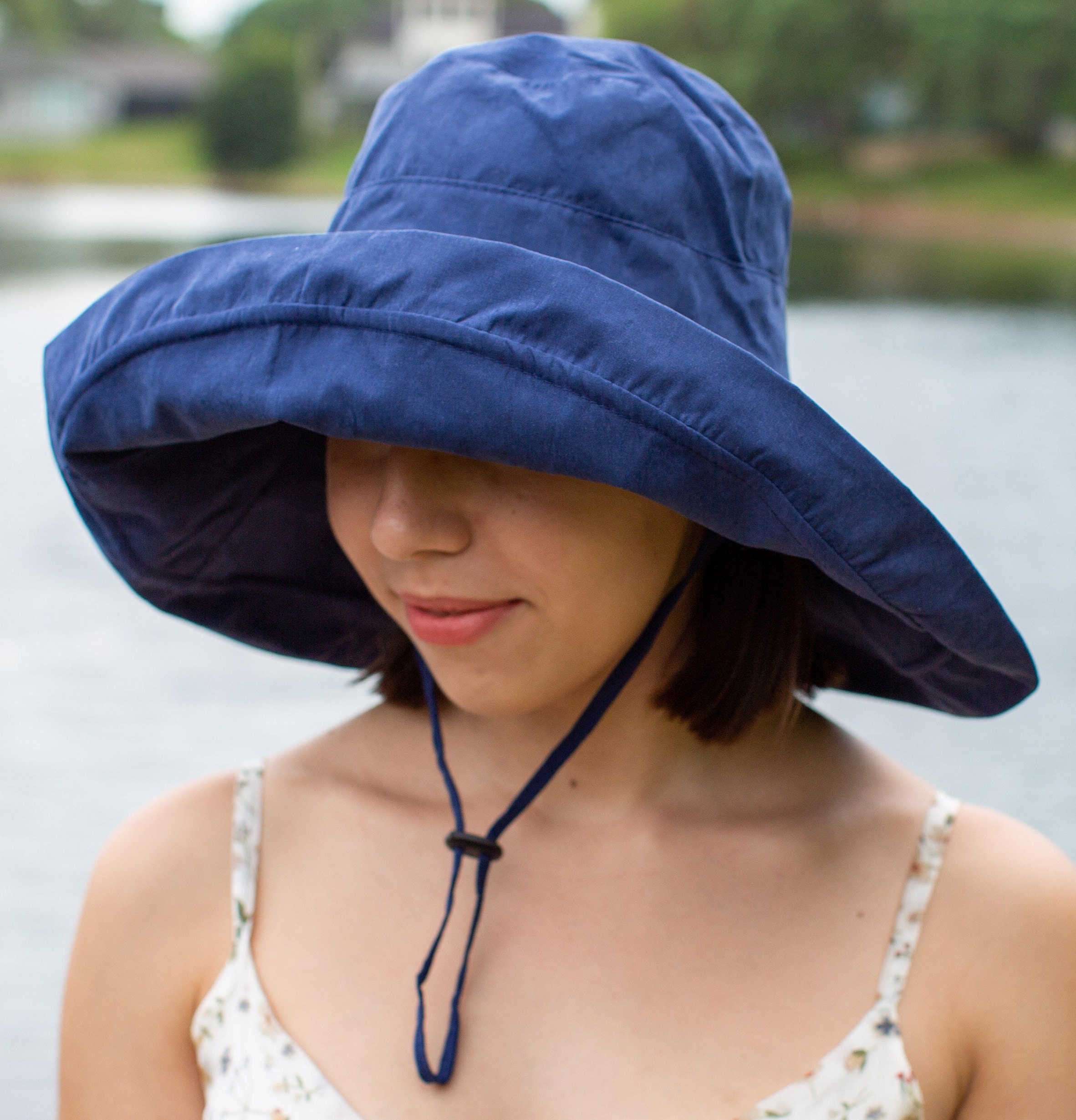 Blue Wide Brim Hat 