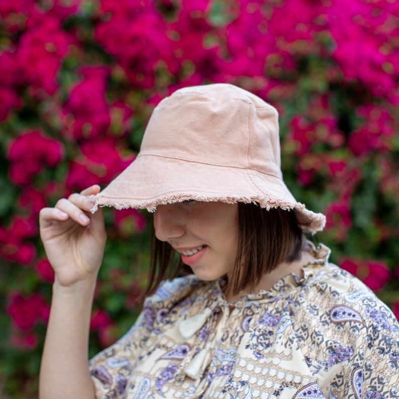 Summer Hat For Woman Wide Brim Sun Hat White Bucket Hat Beach Cap Hats For Women Cotton woman hat Vacation gift hat image 8