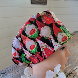 Watermelon Gnomes Scrub Cap/ Watermelon Scrub Hat/ Gnomes Scrub Hat/ SCrub Hat/ Surgical Hat/ Skull Cap/ Chemo hat