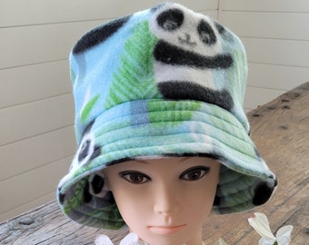 Panda Fleece Bucket Hat/ Fleece Bucket Hat/ Panda Bucket Hat/ Bucket Hat/ Fleece Hat/ Winter Hat