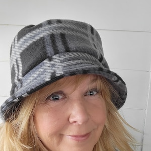 Sombrero de pescador de lana a cuadros negros/Sombrero de pescador de lana/Sombrero de pescador/Sombrero/Sombrero de invierno