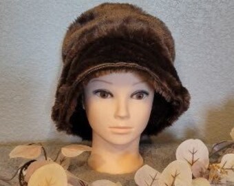 Chocolate Brown Faux Fur Bucket Hat - Etsy display picture 2