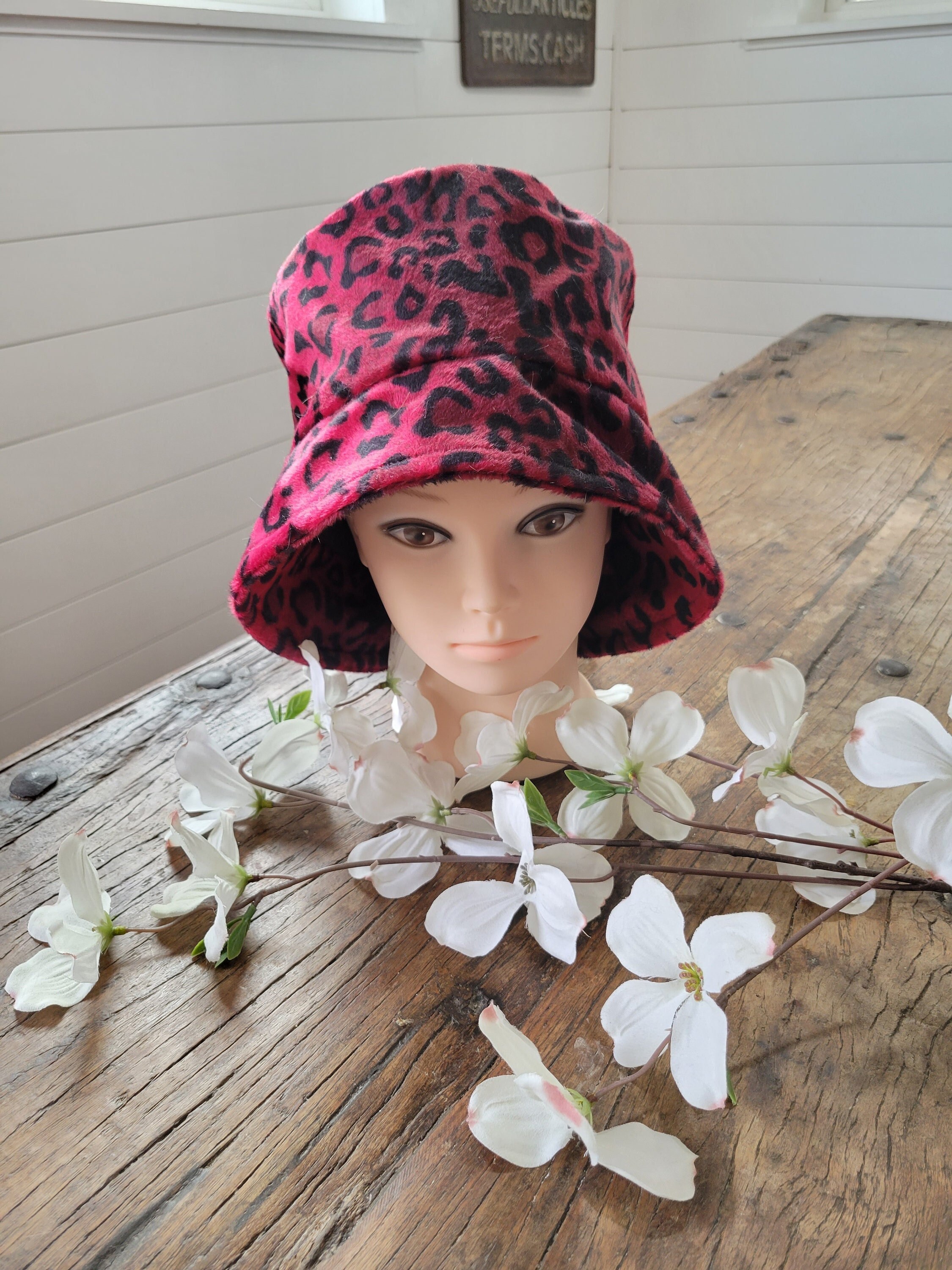 Burgundy hat with leopard print strap MotoCross Strapback Hat - Leopard | Von Dutch main image 3