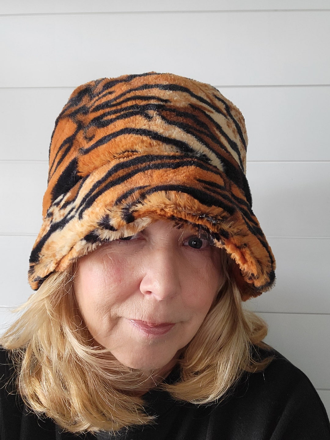 NEW Fur Tiger Print Bucket Hat/ Faux Fur Bucket Hat/ Tiger Etsy