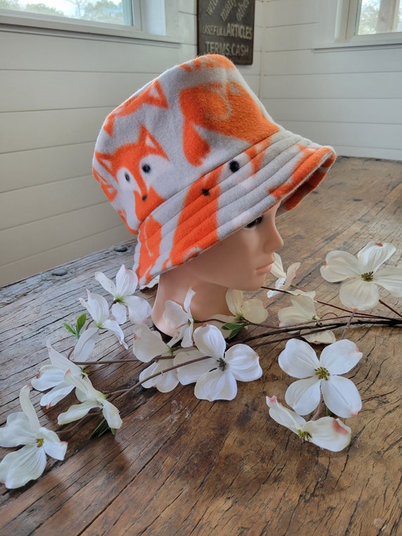 Fox Fleece Bucket Hat Fox Bucket Hat Bucket Hat Fleece Bucket Hat Etsy
