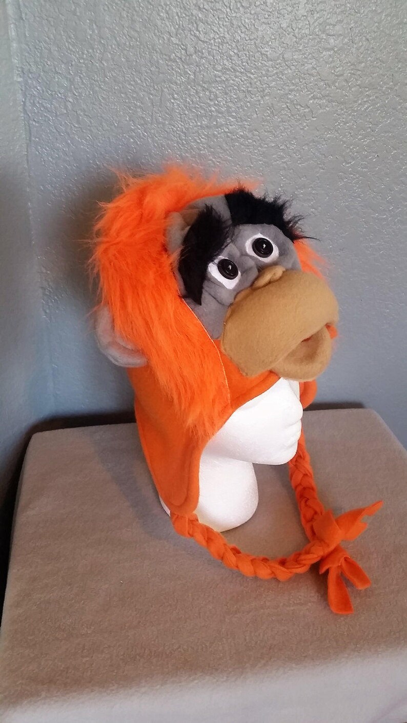 Monkey Hat/child and Adult Fleece Hat/ Orangutan Hat/ Ape Etsy